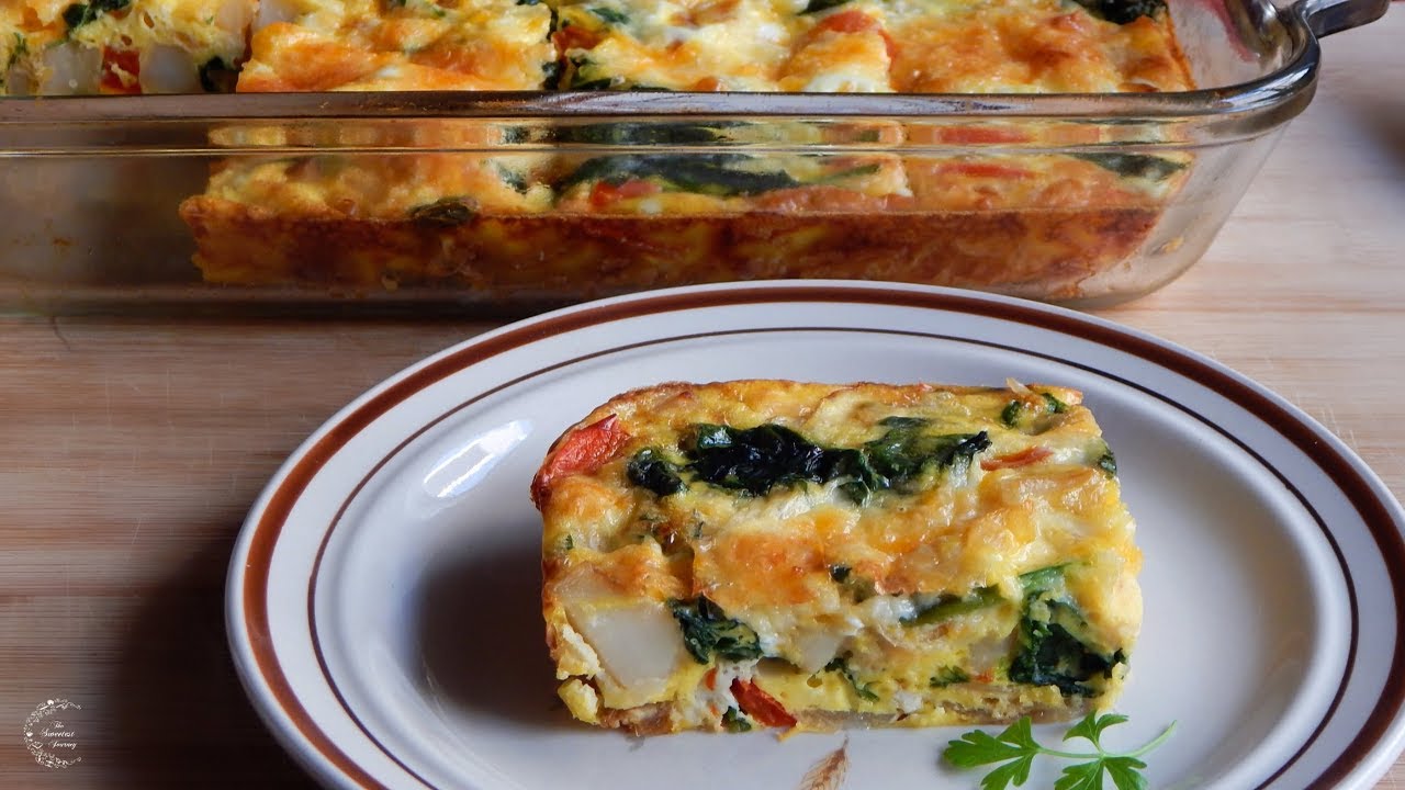 Frittatas are delicious Italian breakfast dishes that are typically baked in a glass dish.