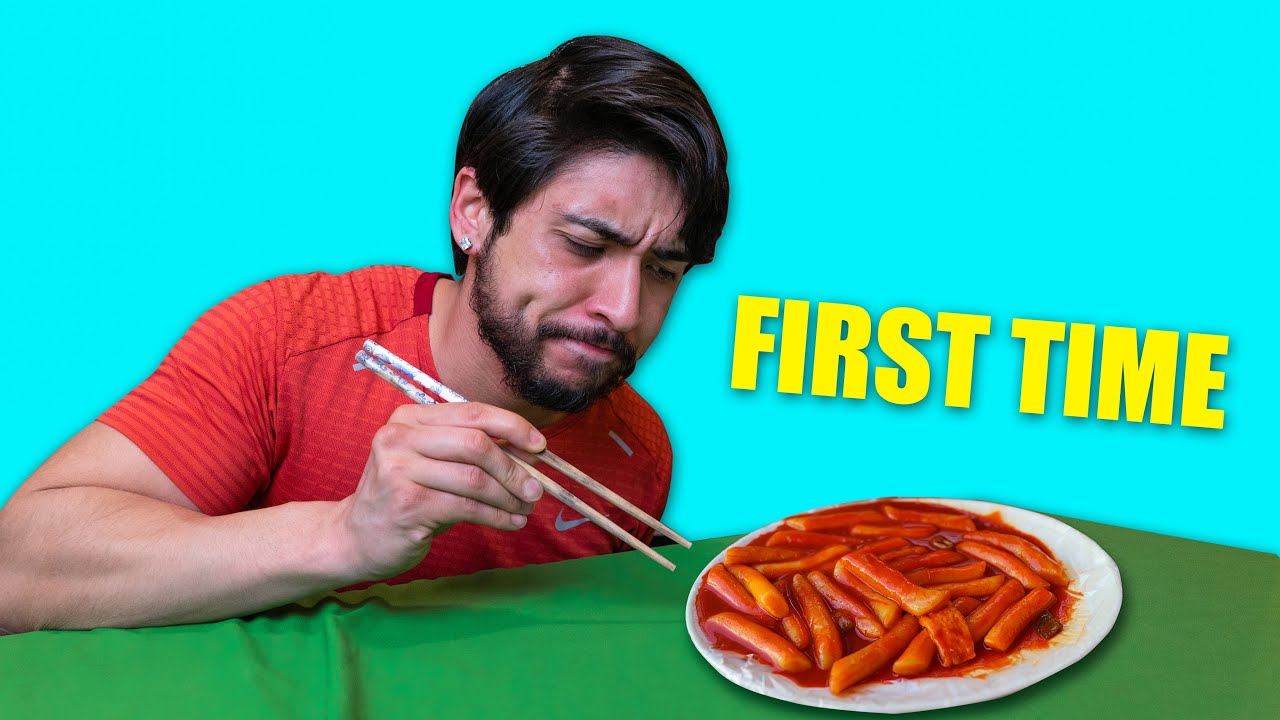 Tteokbokki 떡볶이 is a Korean dish consisting of rice cake topped with spicy sauce.
