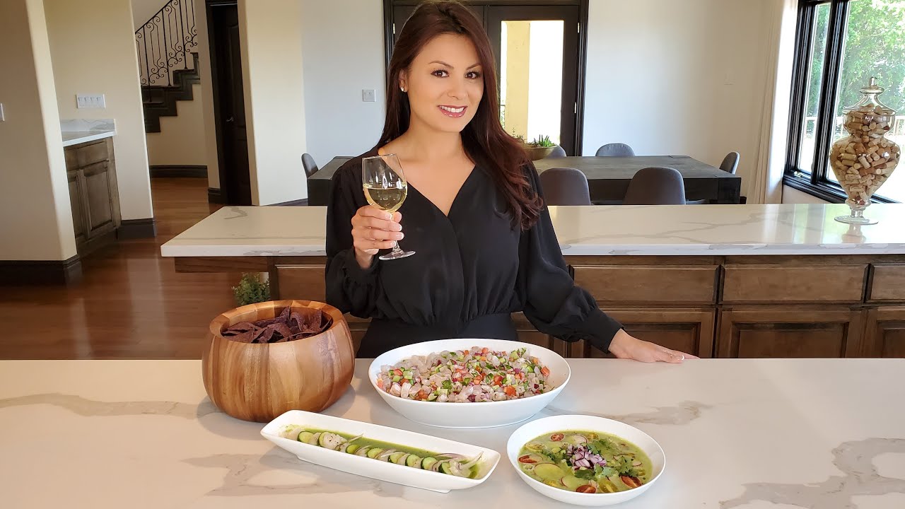 Ceviche is a dish from South America where seafood is marinated in citrus juices and served cold.