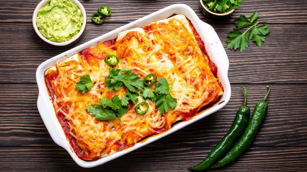 Chicken enchiladas are delicious Mexican food favorites.